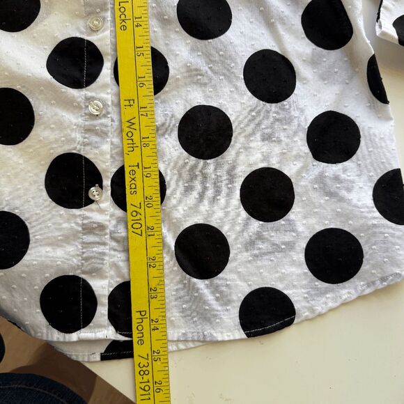 Chico's Black and White Polka Dot‎ Mixed Print Blouse, Size Medium - Picture 8 of 8